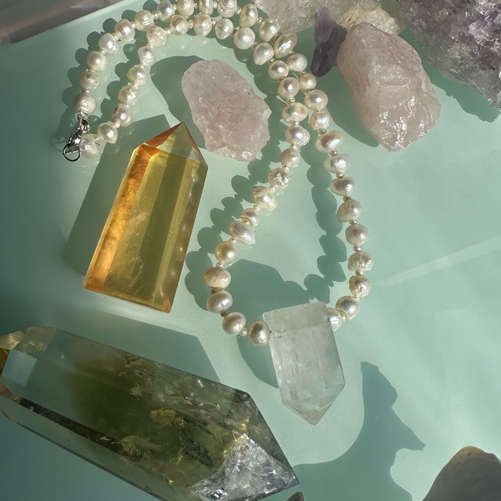 Quartz Crystal & Pearl Necklace